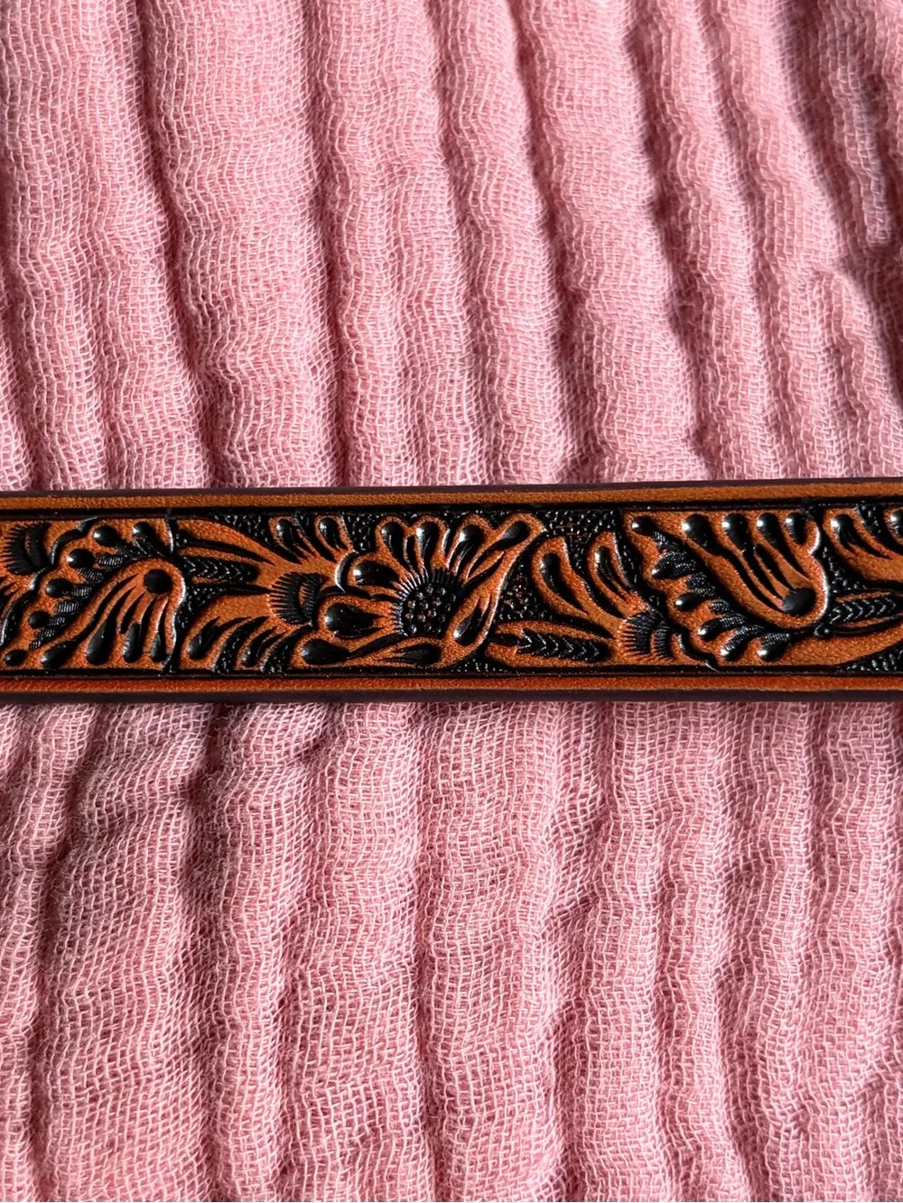 Baby’s First Belt by Nacona.  Western Rodeo Bucking Horse Silver Belt Buckle.